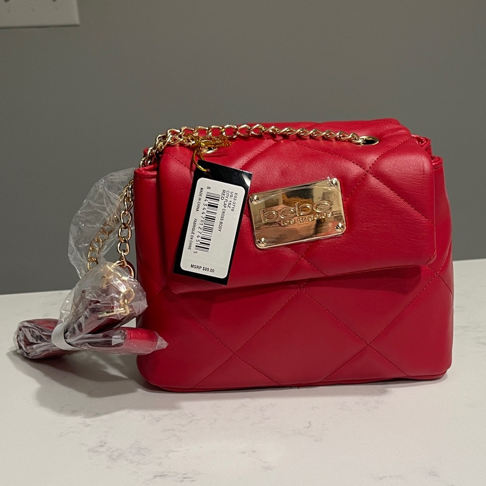 NWT Bebe Red City Crossbody Bag